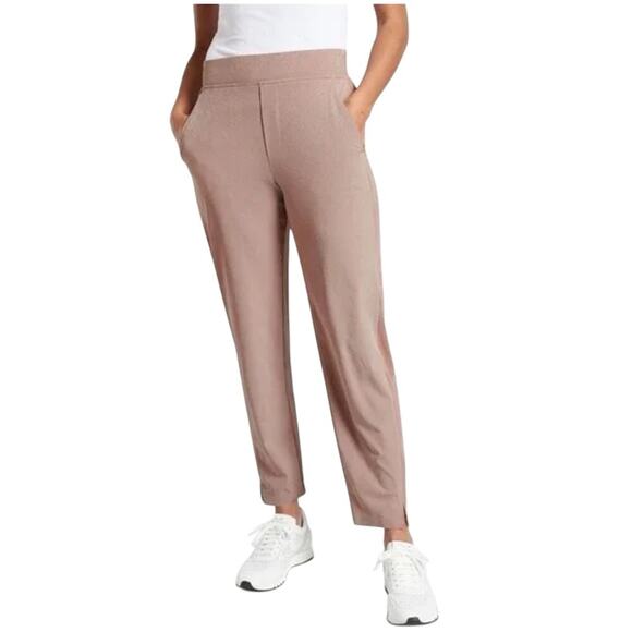Athleta Brooklyn Womens Textured Ankle Stretch Pants Rose Pink - Picture 1 of 13
